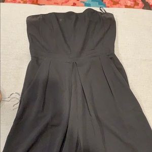 Strapless ribbed black onesie